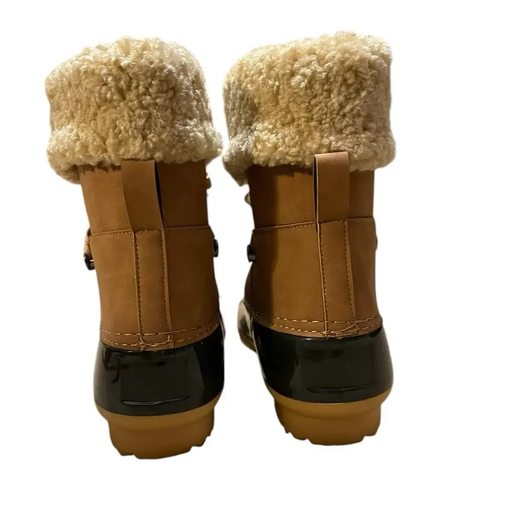 Dolce Vita Womens Ulito Brown Faux Fur Sherpa Lined Duck Boots Brown Size 7 NEW